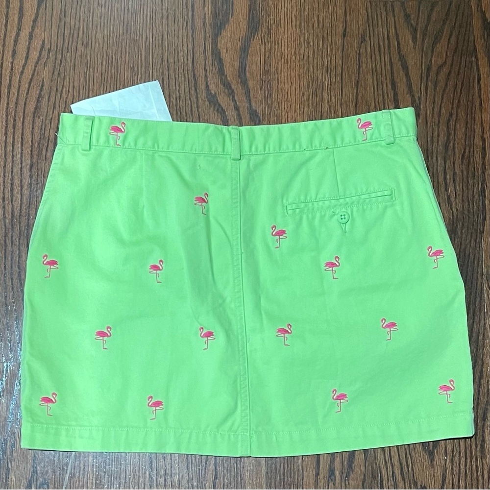 Ralph Lauren Lime Green Flamingo Mini Skirt - Picture 2 of 4
